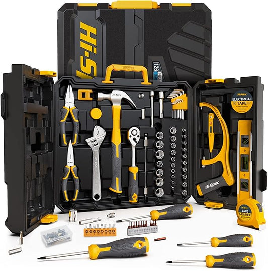 Hi-Spec 126 pc Socket Wrench Auto Repait Tool Kit Set, Full Tool Sets for Men, Ideal Kit for Home & Professional Use