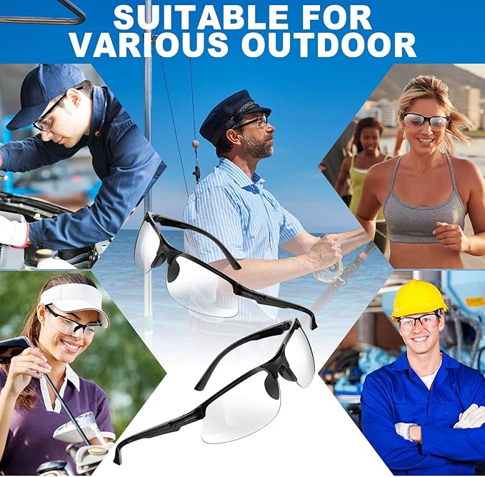 Kathfly 36 Pcs Safety Glasses Work Scratch Resistant Glasses Protective Safety Goggles Eyewear with Lens(White)