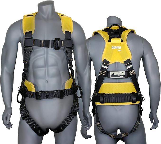 AFP Demon Fall Protection Comfortable Safety Harness (OSHA/ANSI PPE), Harness for Men Construction, Safety Harness Fall Protection Kit