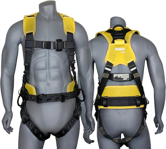 AFP Demon Fall Protection Comfortable Safety Harness (OSHA/ANSI PPE), Harness for Men Construction, Safety Harness Fall Protection Kit