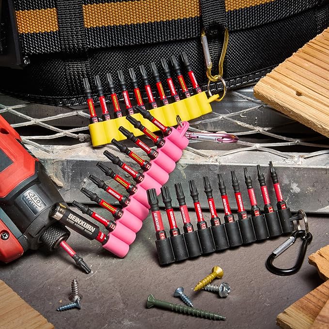 Impact Torx Screwdriver Bits Set, 30 Pieces 2”Magnetic S2 Steel Multi Star Driver Bits(T7-T40) and 1 Pc Bit Holder with Soft Hanging Strips