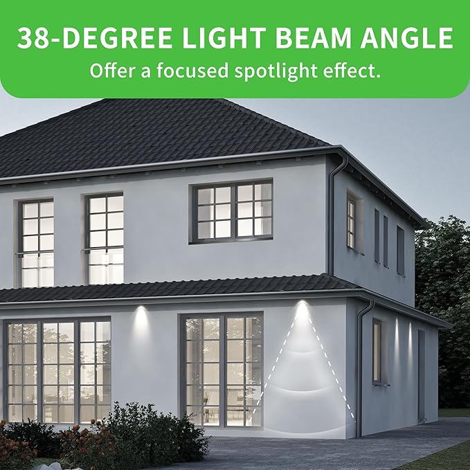 Dusk to Dawn PAR38 LED Light Bulbs, Daylight 5000K, 150W Equivalent, 1700LM, Auto On/Off Light Sensor Bulb, Non-Dimmable, E26, 17W 2 Pack, HQ-H033