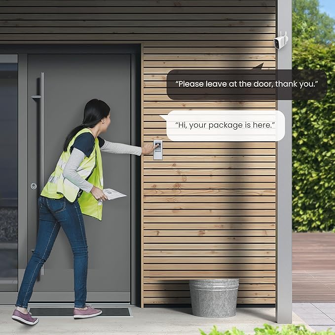 Feit Electric Smart Security Camera, 2.4GHz WiFi Smart Home Camera with Motion Detection, Night Vision, 2-Way Audio, 1080p HD Battery Powered, White, CAM/WM/WiFi/BAT