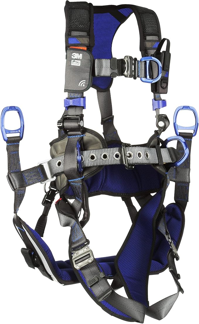 3M 1113192 DBI-SALA ExoFit X300 Comfort Tower Climbing Positioning Suspension Safety Harness, Telecommunications Fall Protection,Back,Front,Hip D-Rings,Auto-Locking Quick Connect Leg,Chest Buckles, L