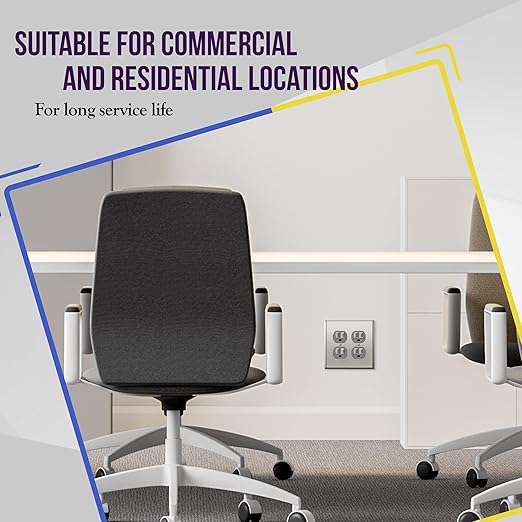 ENERLITES Tamper-Resistant Child Safe Duplex Receptacle Outlet, Residential/Commercial Grade, 3-Wire, Self-Grounding, 2-Pole, 15A 125V, UL Listed, 61580-TR-GY, Gray