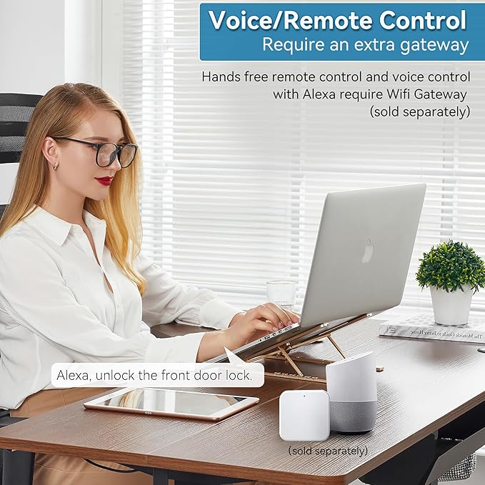 BEBASIA Smart Door Lock with Front Door Handle Set, Heavy Duty Fingerprint Handleset, Keyless Entry Smart Deadbolt for Front Door, Bluetooth Keypad Digital Lock Black