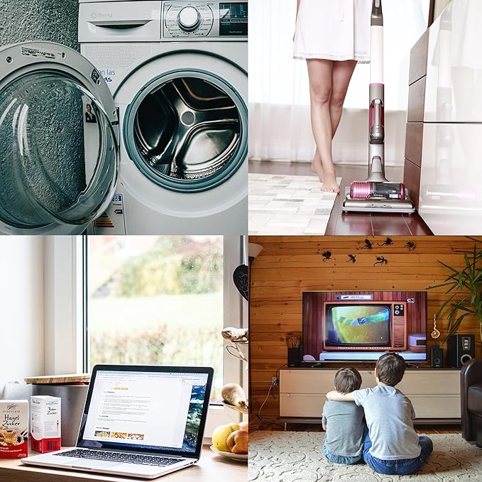 Indoor Flat Plug Brown Extension Cord 12ft, UL Listed, 16/3 SJTW 3 Prong Heavy Duty, 16 Gauge 13A Power Cord for Lights, Appliance, Home, Office