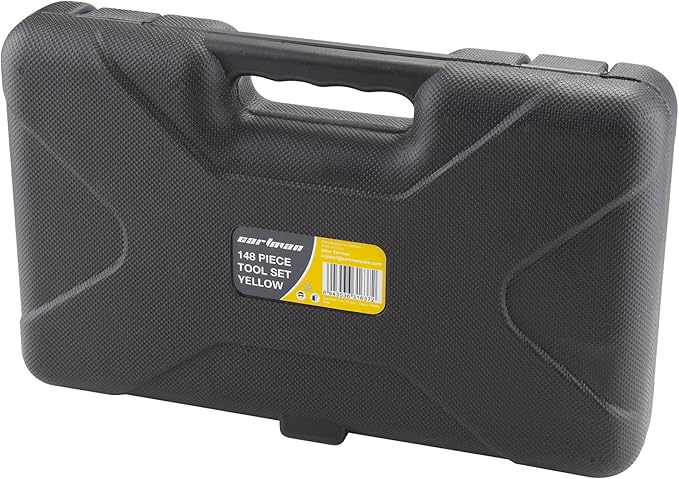 CARTMAN 148 Piece Tool Set General Hand Tool Kit with Plastic Toolbox Storage Case, Automotive Set Yellow