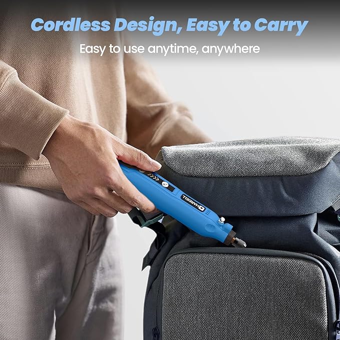 HARDELL Cordless Rotary Tool, 5 Variable Speed Mini Rotary Tool Kit with 69 Accessories, 3.7V Type-C Charging Power Rotary Tool for Engraving, Sanding, Polishing, Carving, Cutting, DIY Crafts