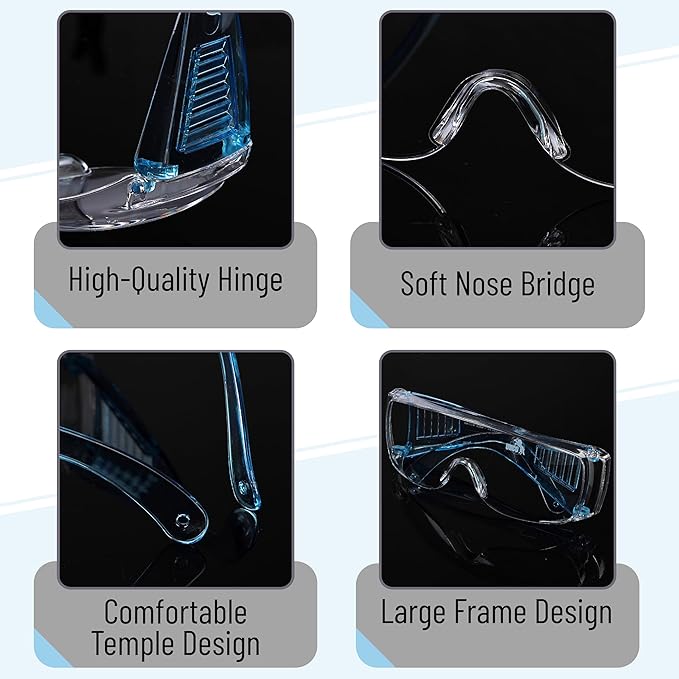 UNCO- Safety Goggles Over Glasses, Protective Goggles, Safety Goggles Anti Fog, Work, Safety Glasses Over