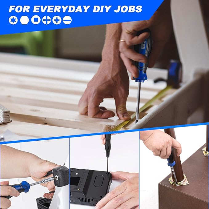 Prostormer Magnetic Screwdriver Set, 79-Piece Multi-Purpose Slotted/Phillips Screwdriver Kit with Precision Screwdrivers, Allen Wrench Set and Screwdriver Bits for DIY and Repair Works