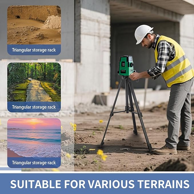Laser Level Tripod, Adjustable Height, Lightweight Construction with Secure Mount