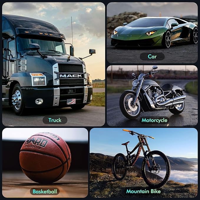 Tire Inflator Portable Air Compressor, Upgraded 2.0 Dual-Cylinder, 150PSI & 1-Min Fast Inflation, Auto Shutoff, LED Dual Displays, Cordless Pump for Cars, Trucks, Motorcycles, Bicycles, and More