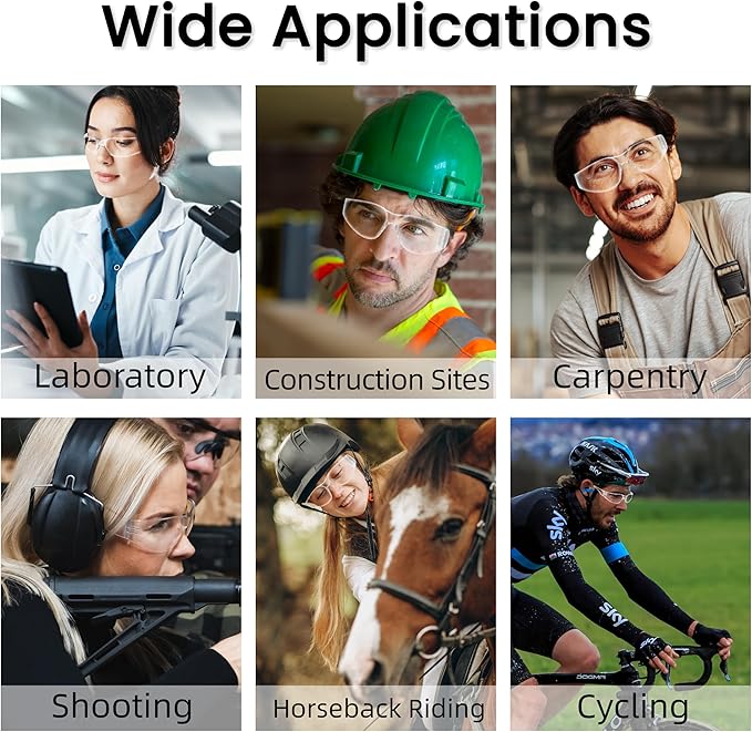 Clear Safety Glasses for Men, 24 Pack Lightweight Protective Eyewear, ANSI Z87.1 Safety Glasses, Scratch Resistant Anti Fog Safety Glasses, Certified for Construction, Shooting, and Laboratory