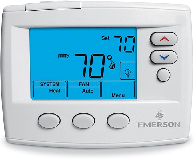 Emerson 1F86-0471 Single Stage, Non-programmable Thermostat, 24 Volt or Millivolt System, 3-wire Zone