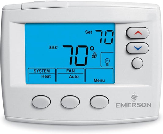 Emerson 1F86-0471 Single Stage, Non-programmable Thermostat, 24 Volt or Millivolt System, 3-wire Zone