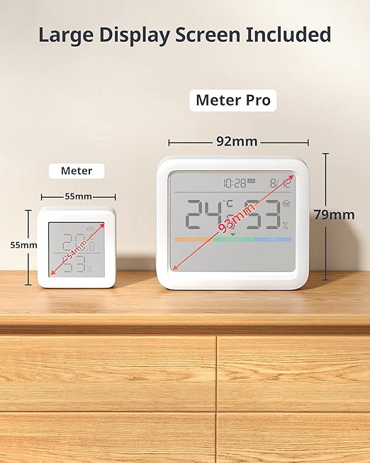 SwitchBot Meter Pro, Digital Hygrometer & Thermometer - Wireless Indoor Temperature & Humidity Monitor with Bluetooth App Control, Real-Time Alerts (1, Meter Pro)
