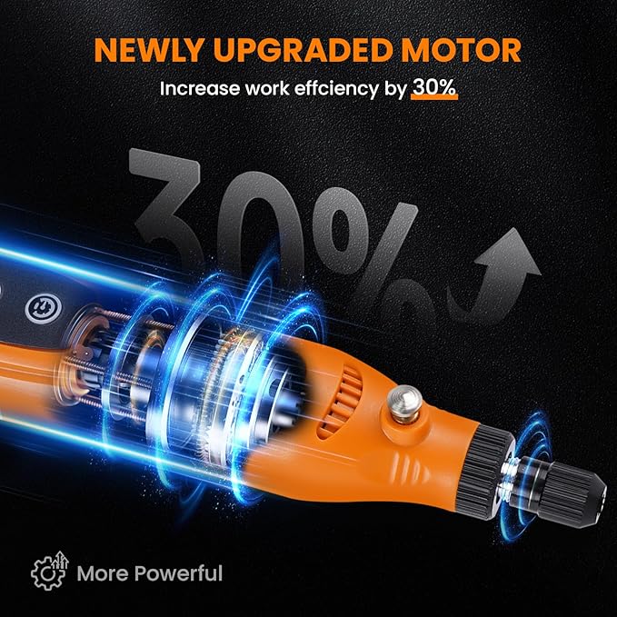 HARDELL Mini Cordless Rotary Tool, 5-Speed Type-C Charging Rotary Tool Kit with 43 Accessories, 3.7V Multi-purpose Power Tool for Woodworking, DIY Crafts, Art Creating