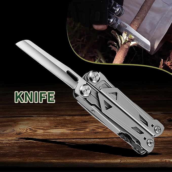 17-In-1 Multitool, Gifts for Men Dad Him Multi Tool Pliers, EDC Multi-Tool Kits, Stocking Stuffers Pocket Knife Gadgets for Camping Hiking Surviving Fishing Hunting