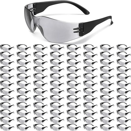 Yunsailing 100 Pack Bulk Safety Glasses Eye Protection Goggles for Women Men DIY Construction Lab