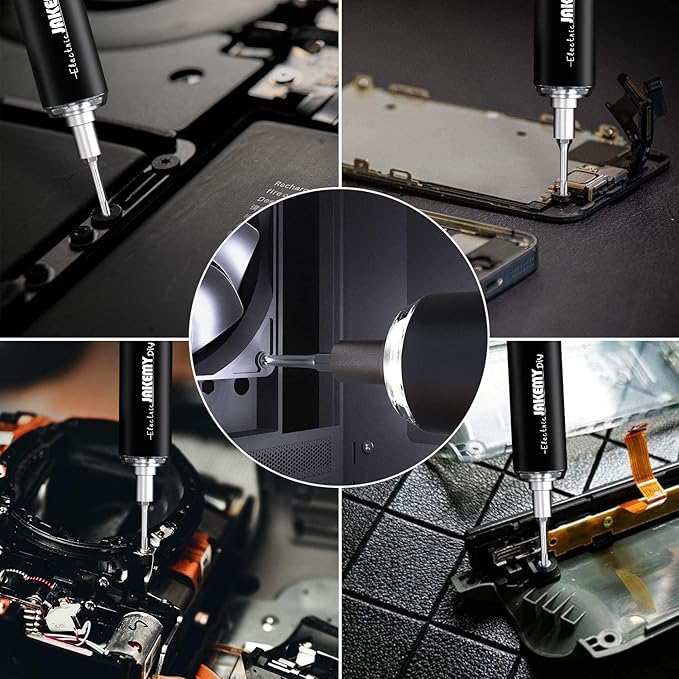 Precision Electric Screwdriver Kit, JAKEMY 61 In 1 Manual & Automatic Torque Power Screwdriver Set Rechargeable Cordless with LED Light for Laptop/Phone/Glasse/Watch