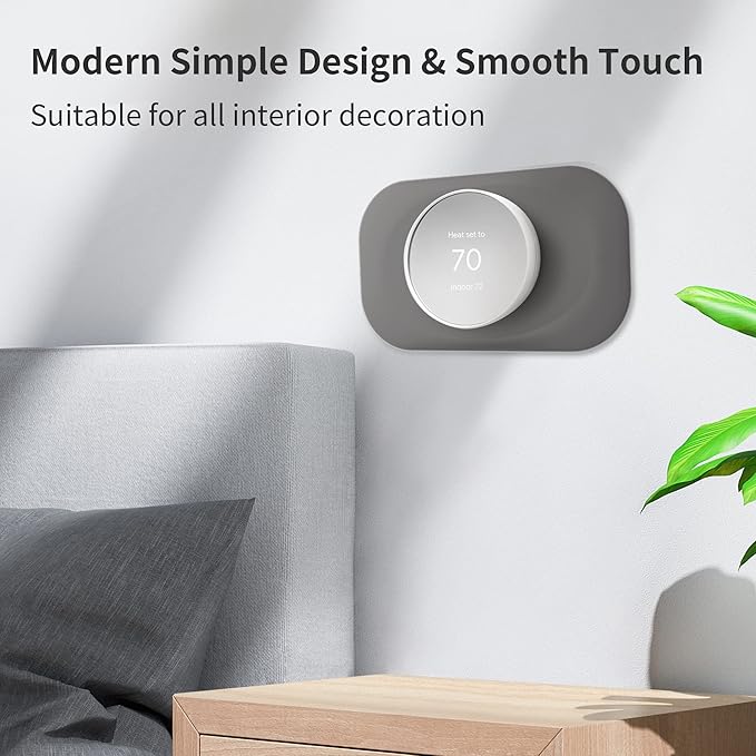 Compatible with Google Nest Thermostat 2020 Wall Plate Cover - Petrichor Nest Thermostat Trim Kit, Made for Google Nest Thermostat 2020, Cover Imperfections Easy to Install - Charcoal
