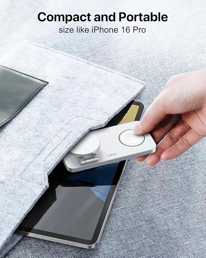 Foldable 3 in 1 Wireless Charging Station for Apple Compatible with Magsafe Charger Stand,Magnetic Wireless Charger Station for iPhone 16 15 14 13 12 Series,Airpods Pro,Apple Watch Ultra (White)