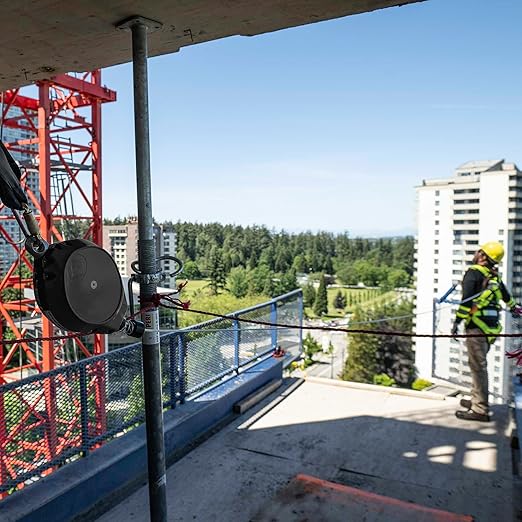 Peakworks Fall Protection Leading Edge Self Retracting Device (SRD) - 40 ft Single Leg Cable w/Swivel Snap Hook - Certified ANSI Z359.14-2021 Class 2 LE SRD (Available in Multiple Lengths & Styles)