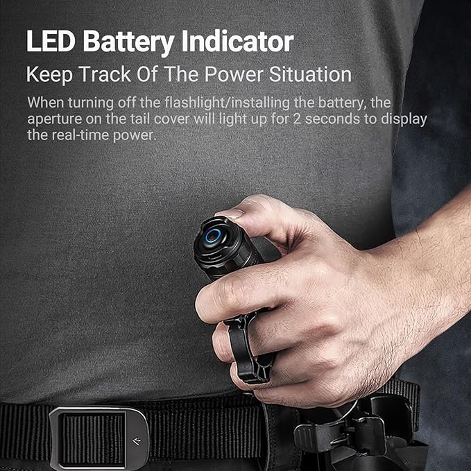 NEXTORCH TA30C MAX Tactical Flashlight High Lumens, Powerful Emergency Rechargeable Compact Bright Flashlight with 5 Modes & Strobe & Ceramic Bead Broken Window, for Outdoor Use