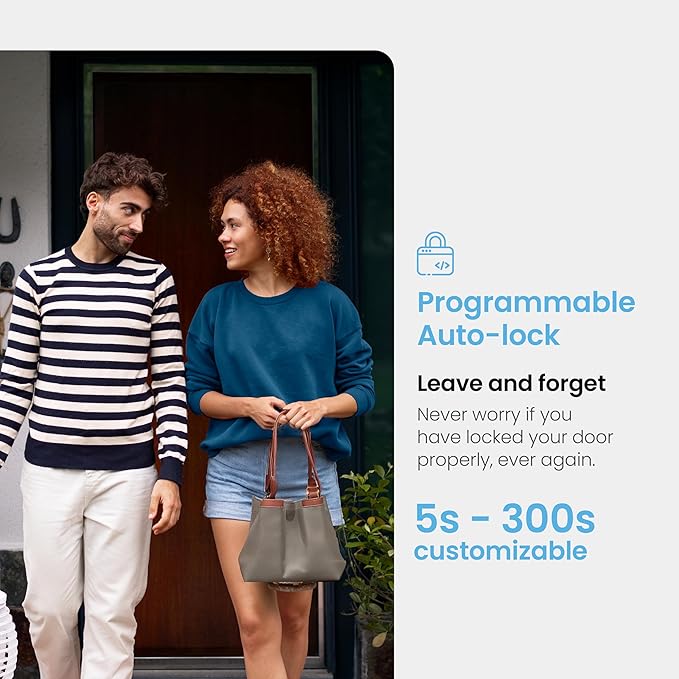 Lockly PIN Genie Pro Zeno Series Smart Lock, Keyless Entry Door Lock with Apple Home Key, Built-in Wi-Fi Keypad Deadbolt Locks for Front Door, App Remote Control, IP65 Weatherproof, Easy Installation