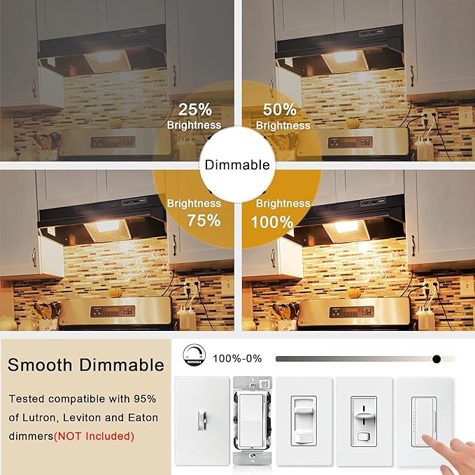 2.5 Inch E17 Intermediate Base LED Filament Bulb 360 Lumens, 2700K Soft White Dimmable Appliance Bulb AC 120V, UL Certified T8 Microwave Light Bulbs Under Hood for Refrigerator Stove 4Pack