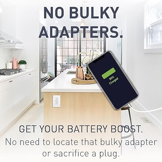 Legrand Radiant 1597TRUSBCCW 15 Amp GFCI Self Test Tamper Resistant Decorator Duplex Outlet with USB Type C, White (1 Count)