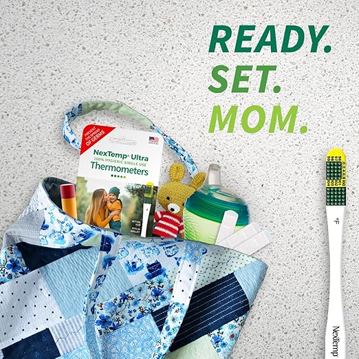 Ultra Single-Use Thermometers - Individually Wrapped Disposable First Aid Supplies with High-Accuracy Readings, for Work, Home, and Travel, Fahrenheit, 12-Pack, by Medical Indicators Inc.