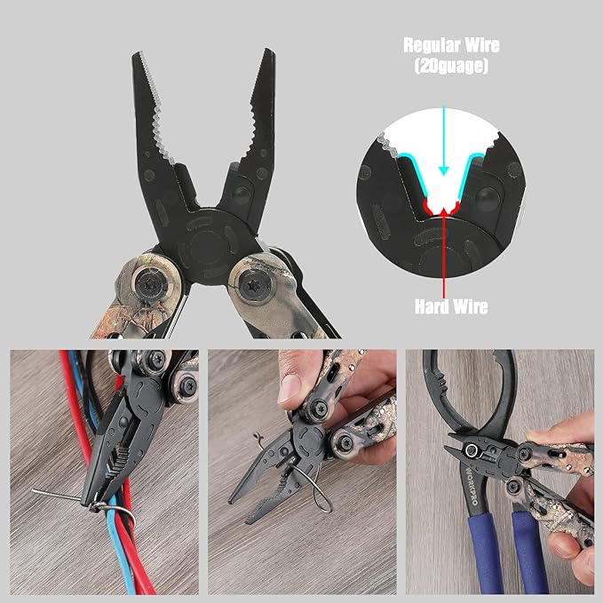 MOSSY OAK Multi-tool - 13 in 1 Multi Function Pliers - Folding Pocket Tool with Sheath, Camo - Portable Pocket Knife for Outdoors, Survival, Camping, Fishing, Hunting, Hiking，Christmas Gift for men