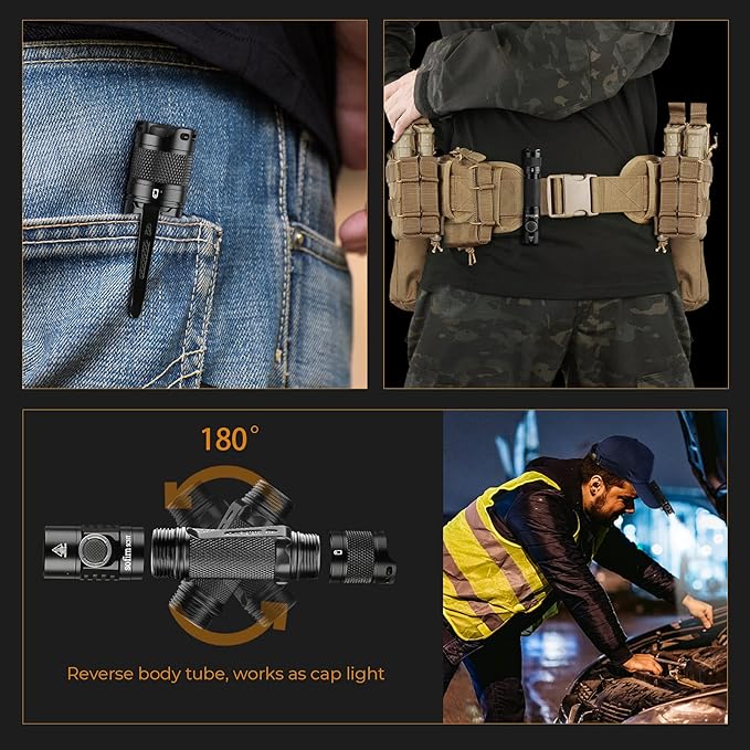 sofirn SC31T Rechargeable Flashlight 2000 Lumens, Pocket Flashlight with Powerful SST40 6500K LED, for EDC Camping Hiking Fishing Dog Walking (SC31T-Kit)