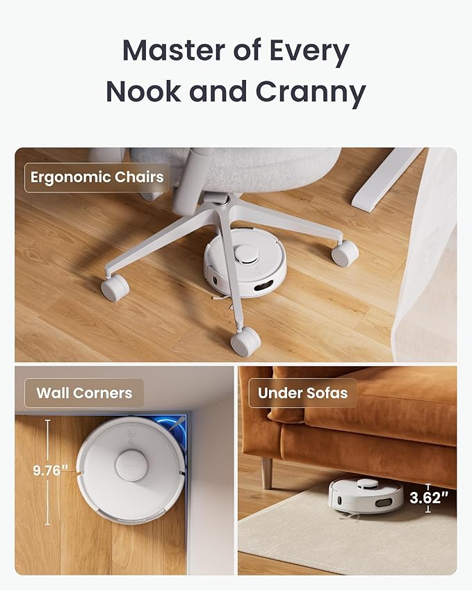 SwitchBot Robot Vacuum and Mop K11+ with Matter, 6000Pa Powerful Suction, 90 Days Hands-Free, Self Emptying, LDS Smart Navigation Mapping, 3.6-Inch Slim Design, Work with Apple Home, Alexa, GoogleHome