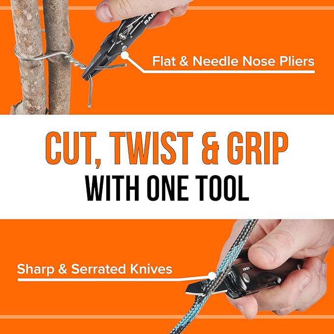RAK Pro Tools Pliers Multitool - Cool Unique Gifts For Dads Who Have Everything - Compact DIY Survival Multi Tool Gift for Men, Husband, Handyman - Backpacking & Camping Accessories