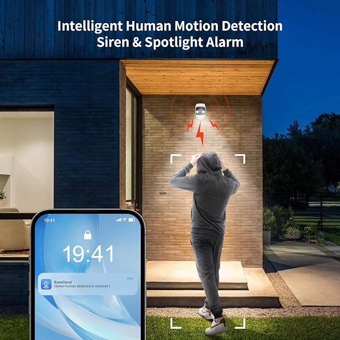 Jennov Outdoor/Indoor Security Cameras 5Ghz/2.4Ghz, 2K HD WiFi/Color Night Vision/Motion Detection /2-Way Audio/IP66 Waterproof Pet Dog Cat Baby Monitor Camera for Home Security