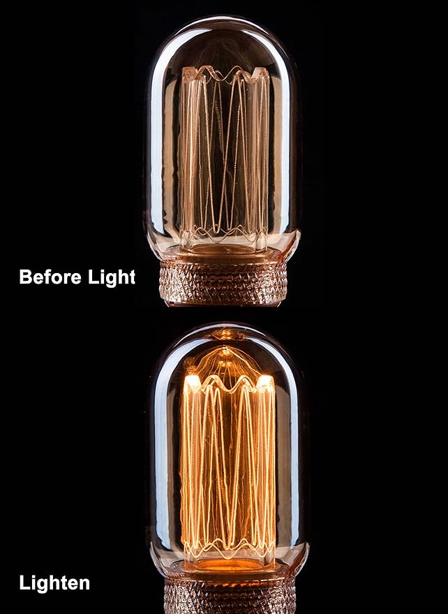 Decorative Light Bulb, Vintage Edison Small Bulb, Dimmable LED Short Tubular Bulb, 3.5W Low Lumen Eye-Caring Soft Dim Lighting for Mood(Not Daylight White), E26 Medium Base, Amber RN T45
