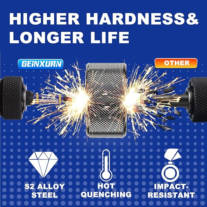 22Pieces 2 In. Hex Head Impact Tough Magnetic Allen Wrench Drill Bits Set, Multi Hex Head (Metric&SAE) Power Bits Set, S2 Steel Hex Screwdriver Bit set with 3”Bit Holder