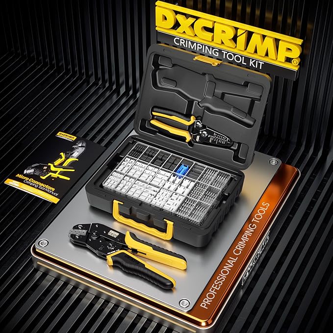 Crimp Tool Connector Kit, with 40 Types Dupont + JST-PH 2.0 + JST-XH 2.5mm Connectors Set, Ratcheting Wire Crimper,Crimping Pliers 32-20 AWG for Dupont,JST-SM,JST-SYP,KF2510,AMP EI-Serie,Molex