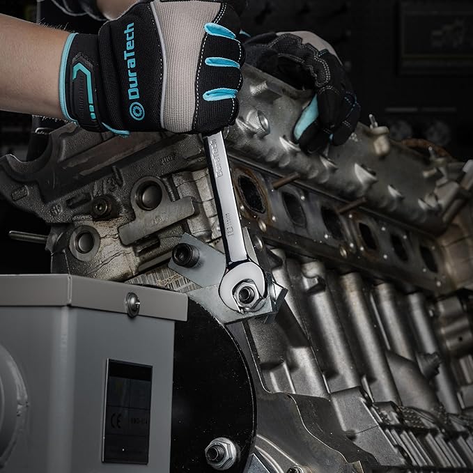 DURATECH 18mm Ratcheting Combination Wrench, SAE, 72-Tooth, 12-Point, CR-V Constructed with Mirror Polish