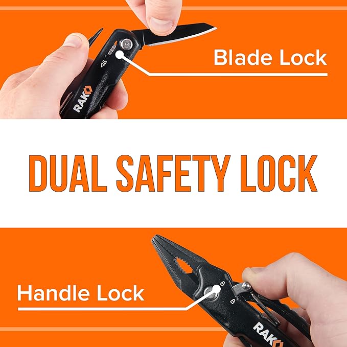 RAK Pro Tools Pliers Multitool - Cool Unique Gifts For Dads Who Have Everything - Compact DIY Survival Multi Tool Gift for Men, Husband, Handyman - Backpacking & Camping Accessories
