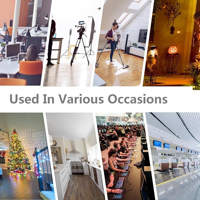 SPARKING 1.5FT Short 3Prong Extension Cord - 90 Degree Flat Wall Head Short 3 Prong Grounded Power Extension Cord,16AWG SJT 125V 13A AC Black Indoor Small Appliance Electrical Power Cable [5 Pack]