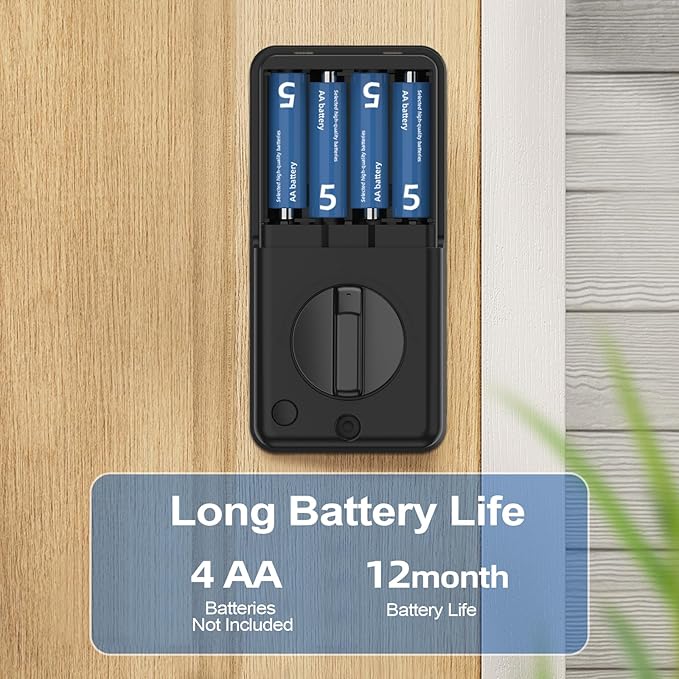 Electronic Deadbolt, Keyless Entry Door Lock with Keypad, Smart Lock for Front Door, Keypad Deadbolt with 2 Keys, Easy Installation