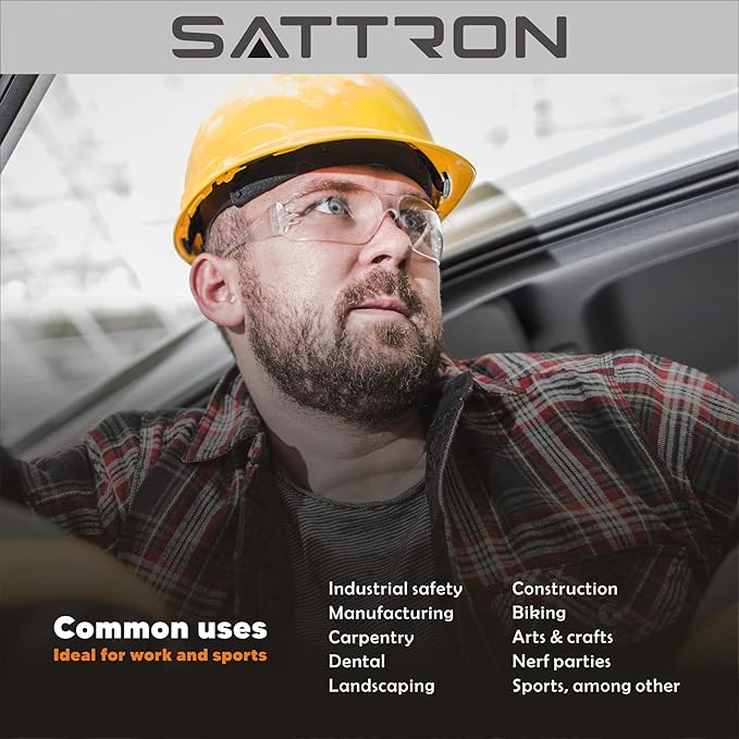 3 Pack Clear Safety Glasses, ANSI Z87.1 Eye Protection for Women Men, Scratch & Impact Resistant Protective Eyewear