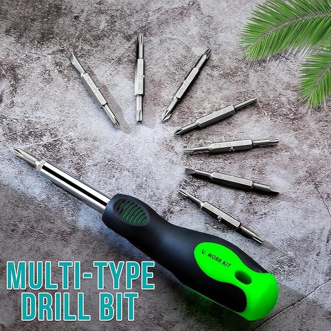 16-in-1 Multi-bit Screwdriver Set Tool All in One, Portable Multi-Purpose Screwdriver, Slotted/Philips/Pozi/Torx/Square,Nut Driver