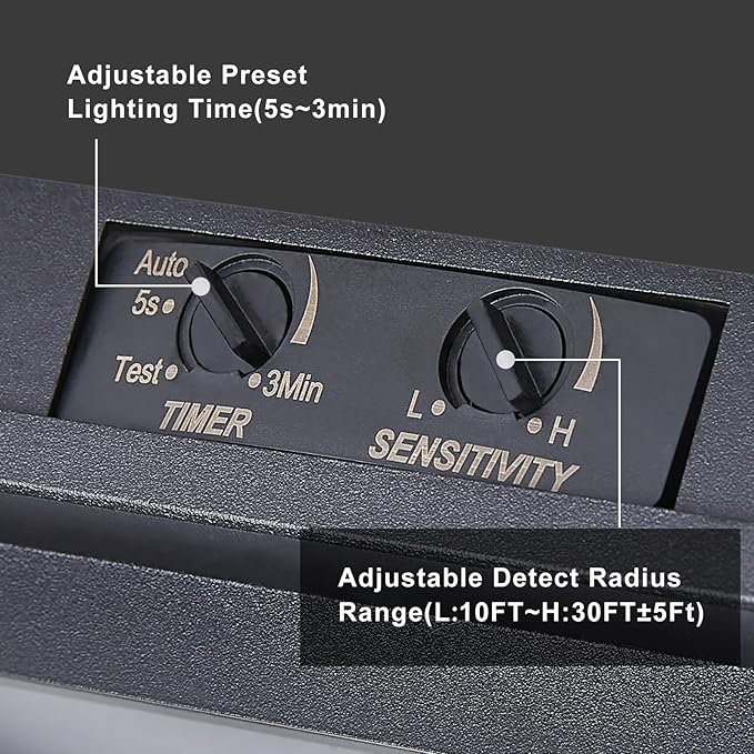 Adjustable Motion Sensor Ceiling Light Fixture Outdoor Modern Design of Squares Flush Mount 2-Light Textured Black with Clear Glass for Your Porch,Garage,Patio,Hallway,Front and Back Yards