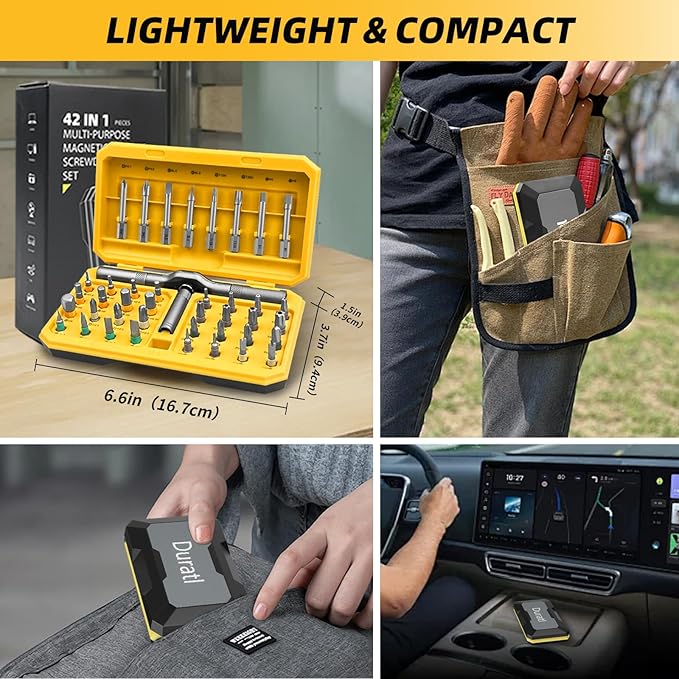 42 in 1 Magnetic Screwdriver Set with 40pcs Magnetic Bits, DIY Ratchet Screwdriver Set with Detachable Ratchet Handle, Portable Compact Repair Tool Kit for Furniture, Computer & Bicycle Repair