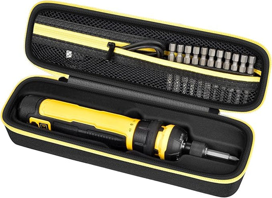 Electric Screwdriver Set Case for DEWALT Cordless Screwdriver (DWHT66719) and Screwdriving Bits, Tools Organizer for Driver Drill Bits, with Internal Pockets and Carry Handle (Box Only) (Black)